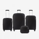 Set trolere cu geanta cosmetica ENZO NORI model ROMA polipropilenă negru