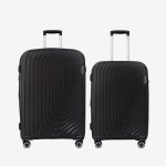  Troler set 2 Bucati ENZO NORI model ROMA Troler mediu 65 cm şi Troler mare 75 cm polipropilenă negru 