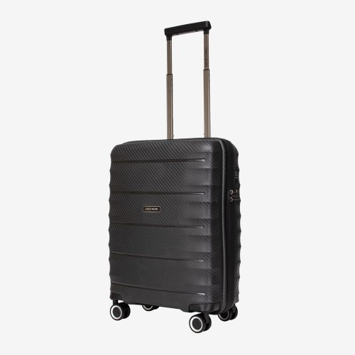 Troler cabina ENZO NORI model SOLID 55 cm ultra ușor polipropilenă Negru