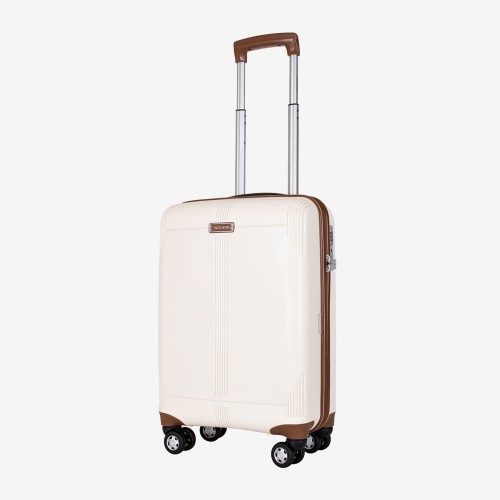  Troler set 2 Bucati ENZO NORI model LONDON Troler cabina 55 cm şi Troler mediu 68 cm polipropilenă bej