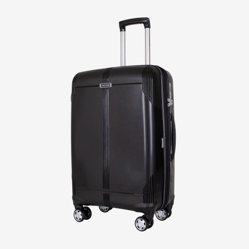  Troler set 2 Bucati ENZO NORI model LONDON Troler mediu 68 cm şi Troler mare 76 cm polipropilenă negru 