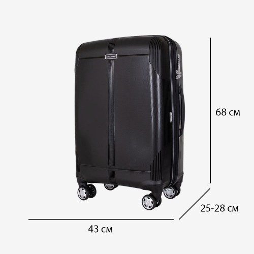 Troler mediu ENZO NORI model LONDON 68 cm polipropilenă Negru