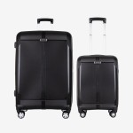  Troler set 2 Bucati ENZO NORI model LONDON Troler cabina 55 cm şi Troler mare 76 cm polipropilenă negru 