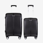  Troler set 2 Bucati ENZO NORI model LONDON Troler cabina 55 cm şi Troler mediu 68 cm polipropilenă negru 