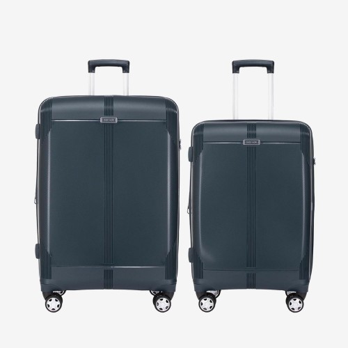  Troler set 2 Bucati ENZO NORI model LONDON Troler mediu 68 cm şi Troler mare 76 cm polipropilenă teal