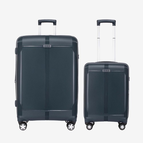  Troler set 2 Bucati ENZO NORI model LONDON Troler cabina 55 cm şi Troler mare 76 cm polipropilenă teal