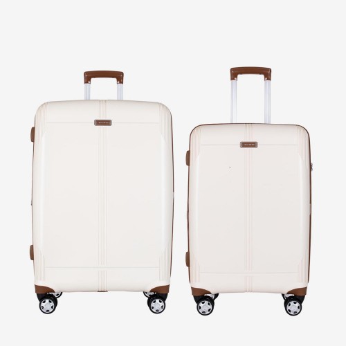  Troler set 2 Bucati ENZO NORI model LONDON Troler mediu 68 cm şi Troler mare 76 cm polipropilenă bej