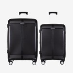  Troler set 2 Bucati ENZO NORI model LONDON Troler mediu 68 cm şi Troler mare 76 cm polipropilenă negru 