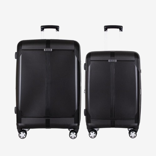  Troler set 2 Bucati ENZO NORI model LONDON Troler mediu 68 cm şi Troler mare 76 cm polipropilenă negru 