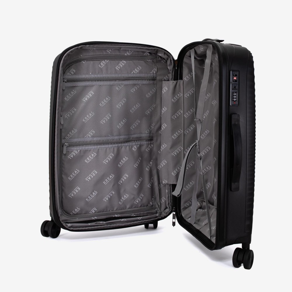 Troler cabina KREAL CUBA 55 cm polipropilena negru