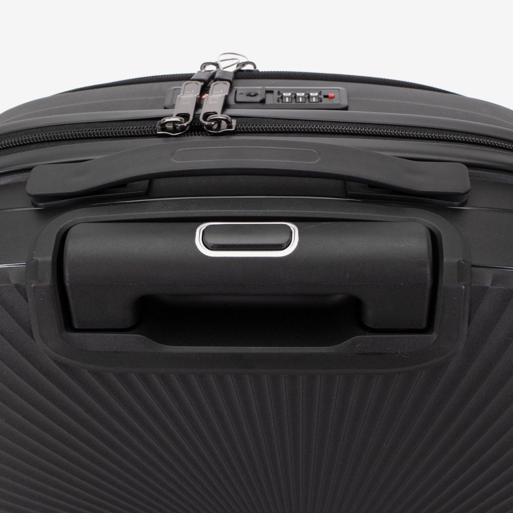 Troler cabina buzunar frontal laptop KREAL CUBA 55 cm polipropilena negru