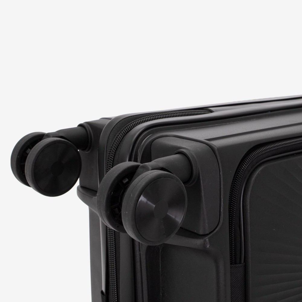 Troler cabina buzunar frontal laptop KREAL CUBA 55 cm polipropilena negru