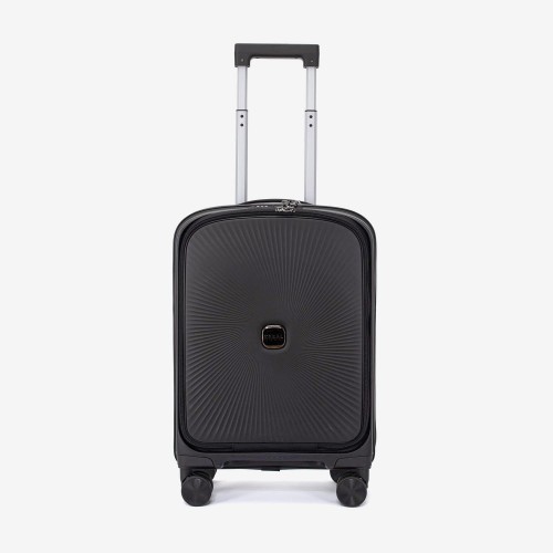 Troler cabina buzunar frontal laptop KREAL CUBA 55 cm polipropilena negru
