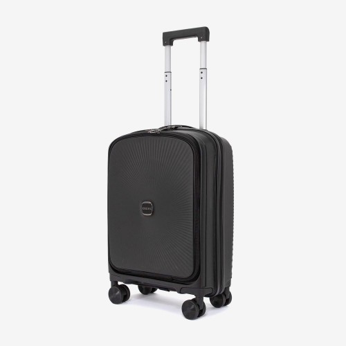 Troler cabina buzunar frontal laptop KREAL CUBA 55 cm polipropilena negru