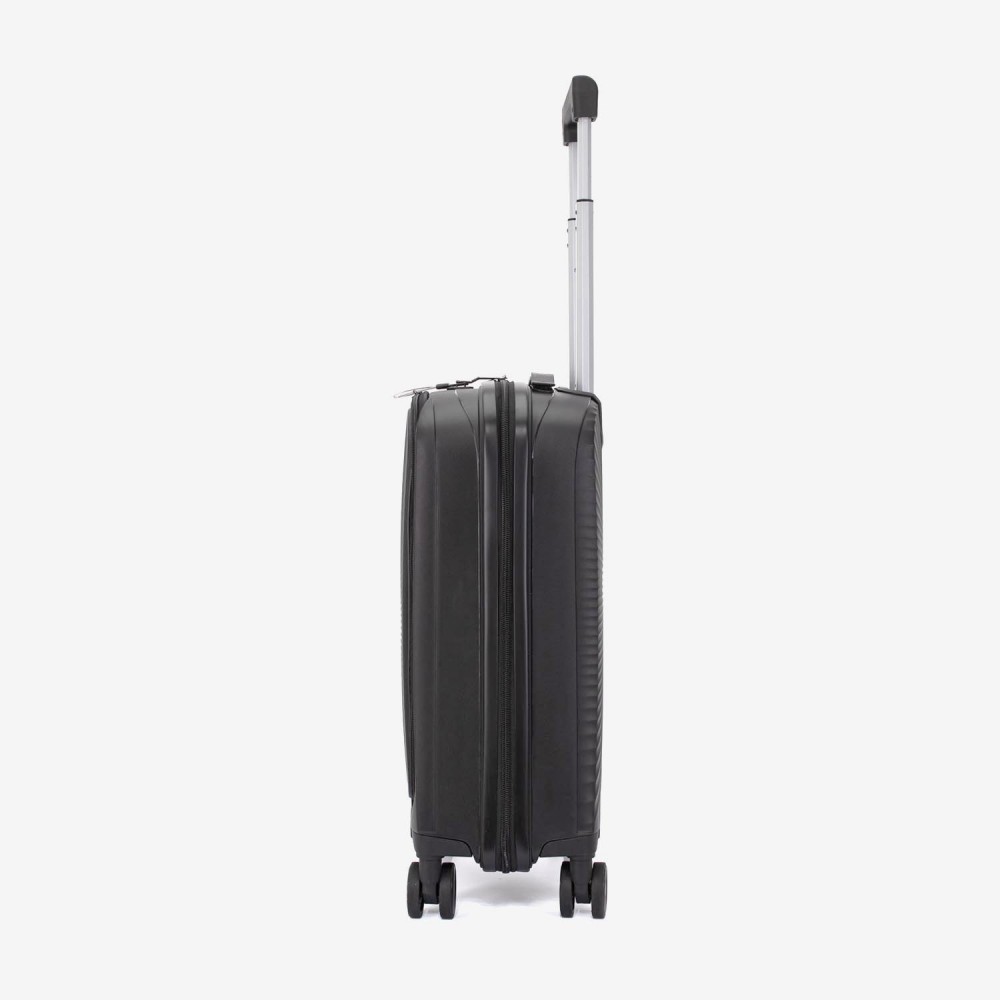 Troler cabina buzunar frontal laptop KREAL CUBA 55 cm polipropilena negru