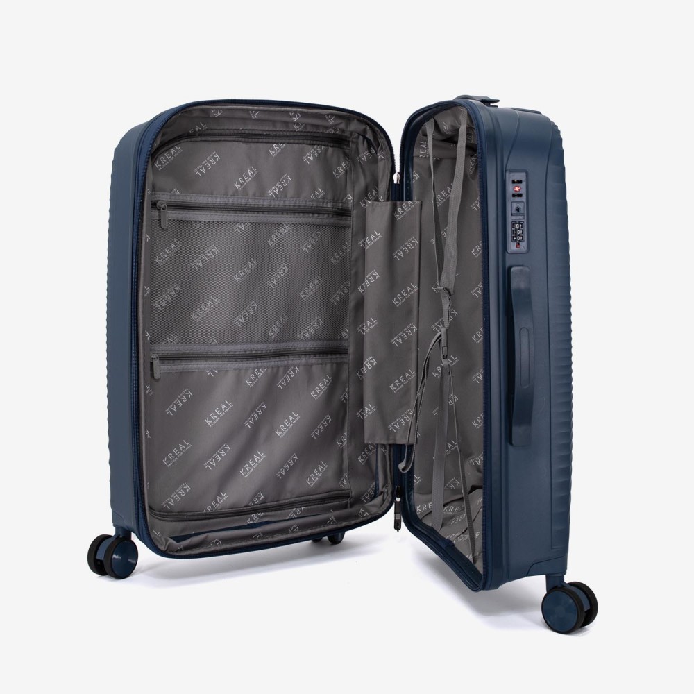 Troler cabina KREAL CUBA 55 cm polipropilena bleumarin