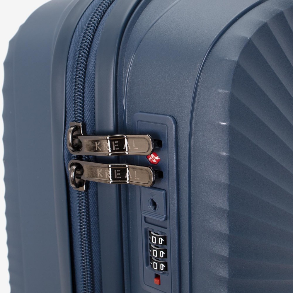 Troler cabina KREAL CUBA 55 cm polipropilena bleumarin