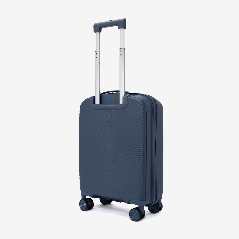 Troler cabina buzunar frontal laptop KREAL CUBA 55 cm polipropilena bleumarin