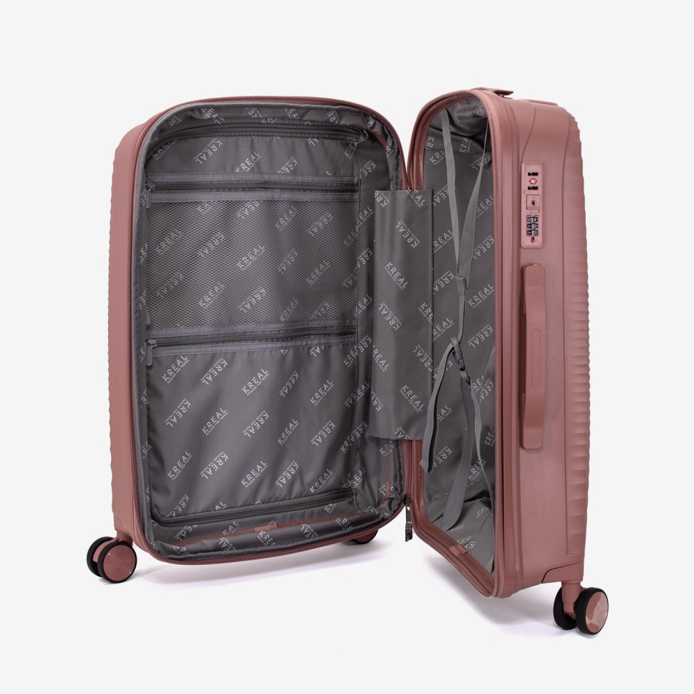 Troler mare KREAL CUBA 75 cm polipropilena rose gold