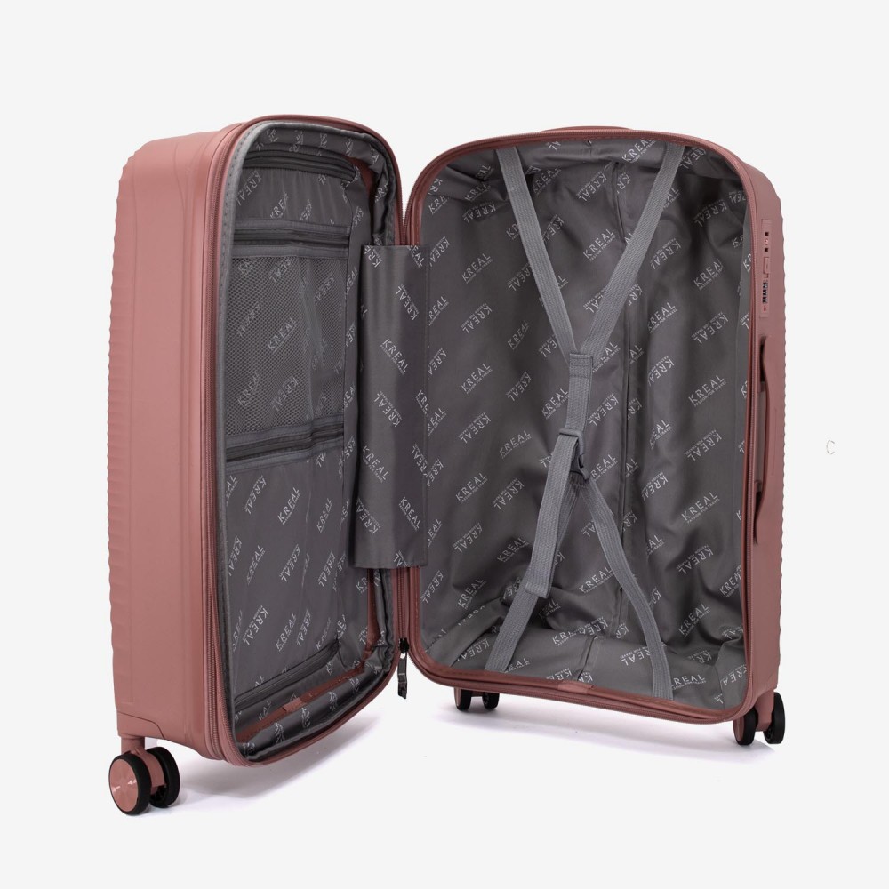 Troler mare KREAL CUBA 75 cm polipropilena rose gold