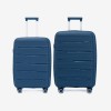  Troler set 2 Bucati KREAL model MARCILIA Troler mediu 64 cm şi Troler mare 74 cm polipropilenă albastru - Imagine 1