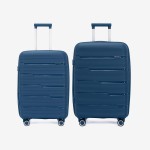  Troler set 2 Bucati KREAL model MARCILIA Troler mediu 64 cm şi Troler mare 74 cm polipropilenă albastru