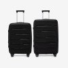  Troler set 2 Bucati KREAL model MARCILIA Troler mediu 64 cm şi Troler mare 74 cm polipropilenă negru  - Imagine 1