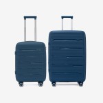  Troler set 2 Bucati KREAL model MARCILIA Troler cabina 54 cm şi Troler mare 74 cm polipropilenă albastru