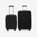  Troler set 2 Bucati KREAL model MARCILIA Troler cabina 54 cm şi Troler mare 74 cm polipropilenă negru 