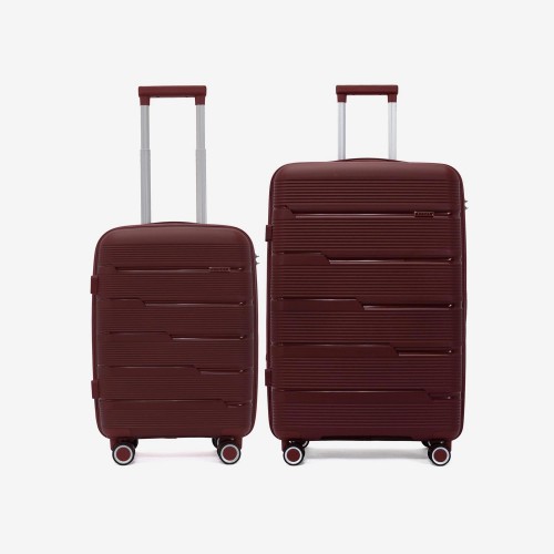  Troler set 2 Bucati KREAL model MARCILIA Troler cabina 54 cm şi Troler mare 74 cm polipropilenă rosu
