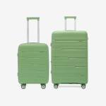  Troler set 2 Bucati KREAL model MARCILIA Troler cabina 54 cm şi Troler mare 74 cm polipropilenă verde deschis