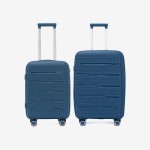  Troler set 2 Bucati KREAL model MARCILIA Troler cabina 54 cm şi Troler mediu 64 cm polipropilenă albastru