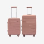  Troler set 2 Bucati KREAL model MARCILIA Troler cabina 54 cm şi Troler mediu 64 cm polipropilenă roz
