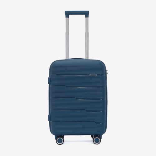  Troler set 2 Bucati KREAL model MARCILIA Troler cabina 54 cm şi Troler mediu 64 cm polipropilenă albastru