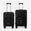  Troler set 2 Bucati KREAL model HAWAII Troler cabina 55 cm şi Troler mediu 64 cm polipropilenă negru - Imagine 1
