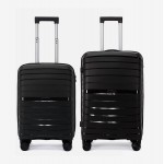  Troler set 2 Bucati KREAL model HAWAII Troler cabina 55 cm şi Troler mediu 64 cm polipropilenă negru