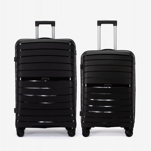  Troler set 2 Bucati KREAL model HAWAII Troler mediu 64 cm şi Troler mare 75 cm polipropilenă negru