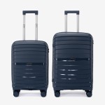  Troler set 2 Bucati KREAL model HAWAII Troler cabina 55 cm şi Troler mediu 64 cm polipropilenă bleumarin