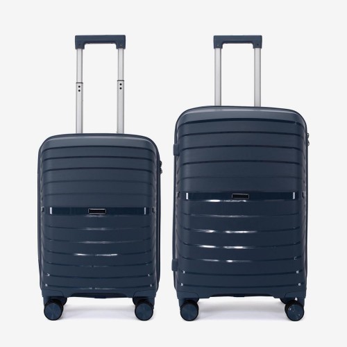  Troler set 2 Bucati KREAL model HAWAII Troler cabina 55 cm şi Troler mediu 64 cm polipropilenă bleumarin
