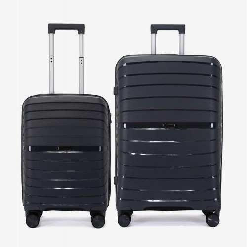  Troler set 2 Bucati KREAL model HAWAII Troler cabina 55 cm şi Troler mare 75 cm polipropilenă  gri