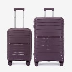  Troler set 2 Bucati KREAL model HAWAII Troler cabina 55 cm şi Troler mare 75 cm polipropilenă  violet
