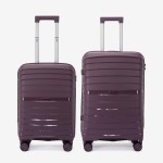  Troler set 2 Bucati KREAL model HAWAII Troler cabina 55 cm şi Troler mediu 64 cm polipropilenă violet