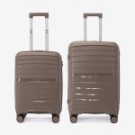  Troler set 2 Bucati KREAL model HAWAII Troler cabina 55 cm şi Troler mediu 64 cm polipropilenă khaki