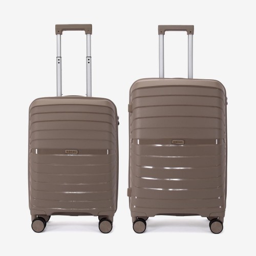  Troler set 2 Bucati KREAL model HAWAII Troler cabina 55 cm şi Troler mediu 64 cm polipropilenă khaki