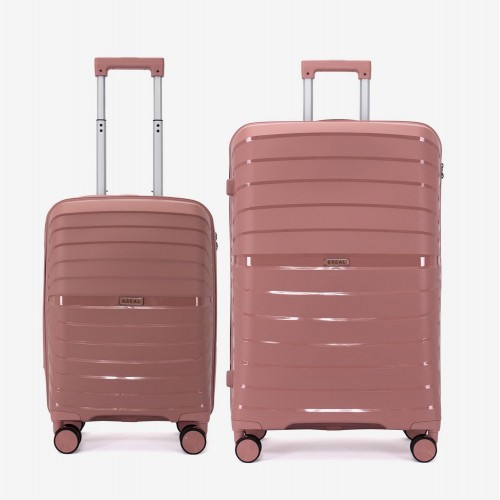  Troler set 2 Bucati KREAL model HAWAII Troler cabina 55 cm şi Troler mare 75 cm polipropilenă roz