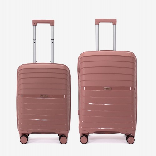  Troler set 2 Bucati KREAL model HAWAII Troler cabina 55 cm şi Troler mediu 64 cm polipropilenă roz