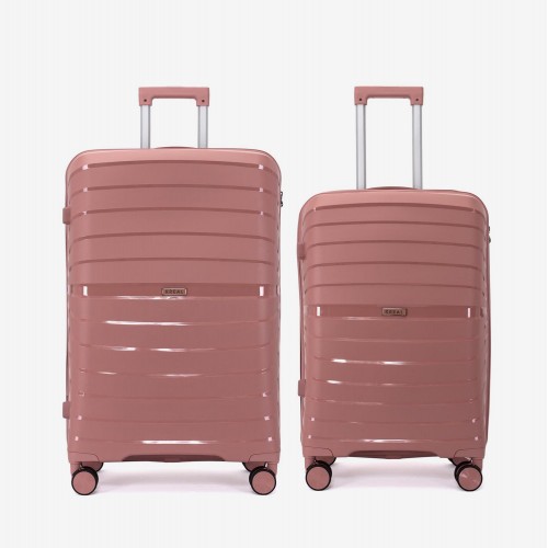  Troler set 2 Bucati KREAL model HAWAII Troler mediu 64 cm şi Troler mare 75 cm polipropilenă  roz
