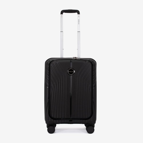 Troler cabina buzunar frontal laptop KREAL model IBIZA 55 cm polipropilenă negru