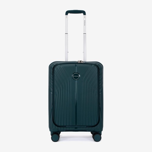 Troler cabina buzunar frontal laptop KREAL model IBIZA 55 cm polipropilenă verde inchis
