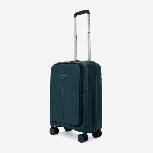 Troler cabina buzunar frontal laptop KREAL model IBIZA 55 cm polipropilenă verde inchis